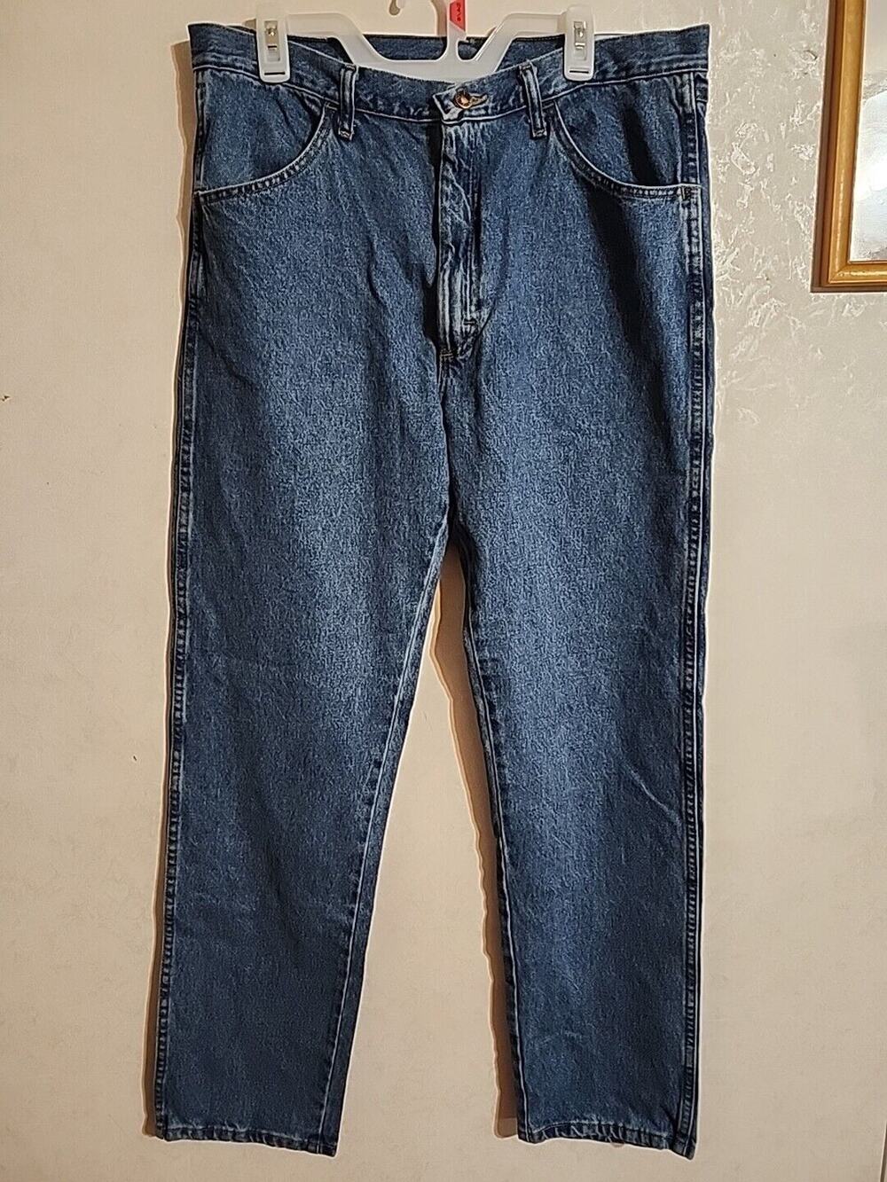 Rustler from Wrangler Mens Jeans Regular Fit Straight Leg 36x34 Blue Western
